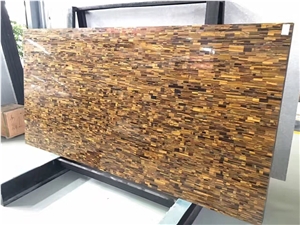 Luxury Decoration Polished Tiger Eye Agate Stone Slab for Countertop