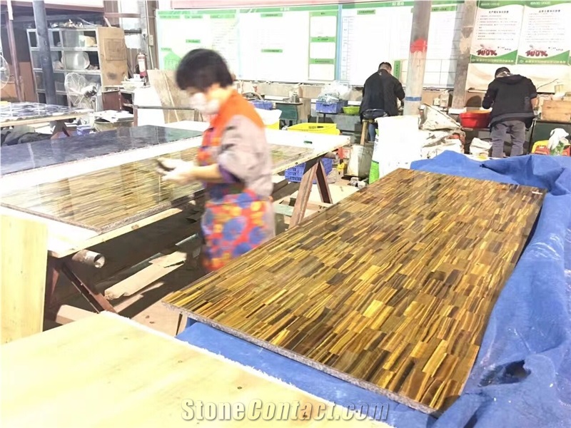 Luxury Decoration Polished Tiger Eye Agate Stone Slab for Countertop