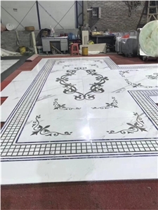 Natural Slate 2.5 Meter Diameter Round Shape Mosaic Floor Medallion