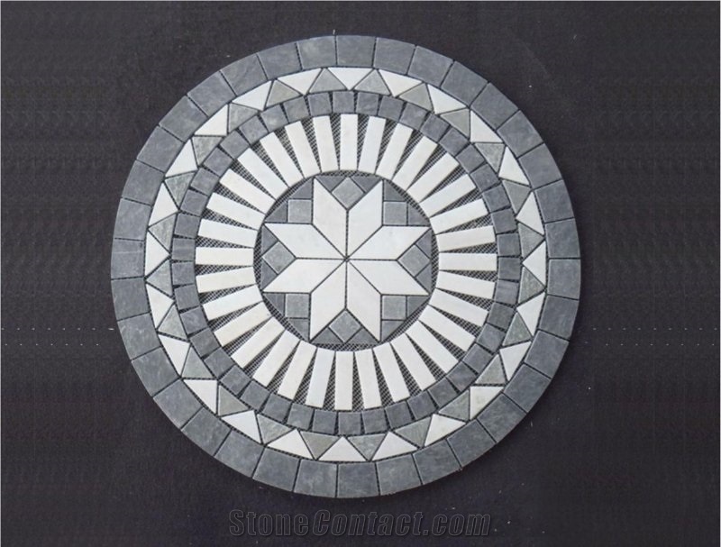 Round Slate Mosaic Medalliions Rosettes Mosaic Slate Pattern