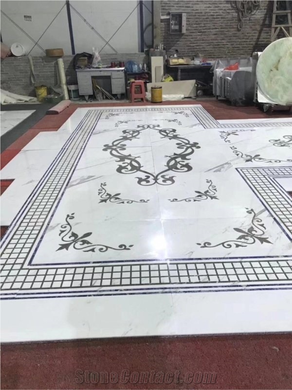 Waterjet Marble Medallions Marble Inlay Patterns for Floor