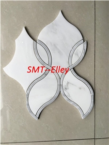 White Marble Carrara C Wall Mosaic Carrara Mosaic Pattern for Project