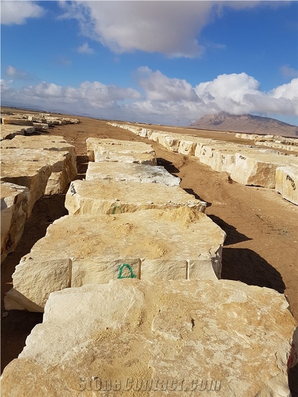 Thala Beige Limestone Block, Tunisia Beige Limestone