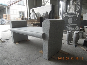 China G603 Light Grey White Granite Monumental Memorial Bench Plaques