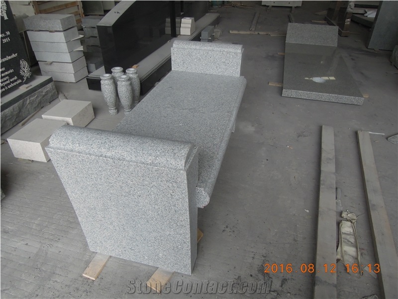 China G603 Light Grey White Granite Monumental Memorial Bench Plaques