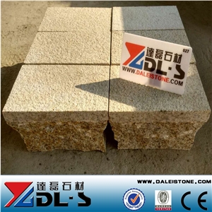 China G682 Dark Yellow Sunset Gold Granite Pavers Cube Cobble Stone