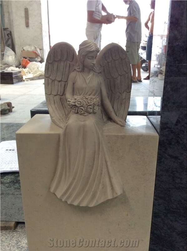Beautifullycarved Tombstone Ocean Beige Headstone Gravestone