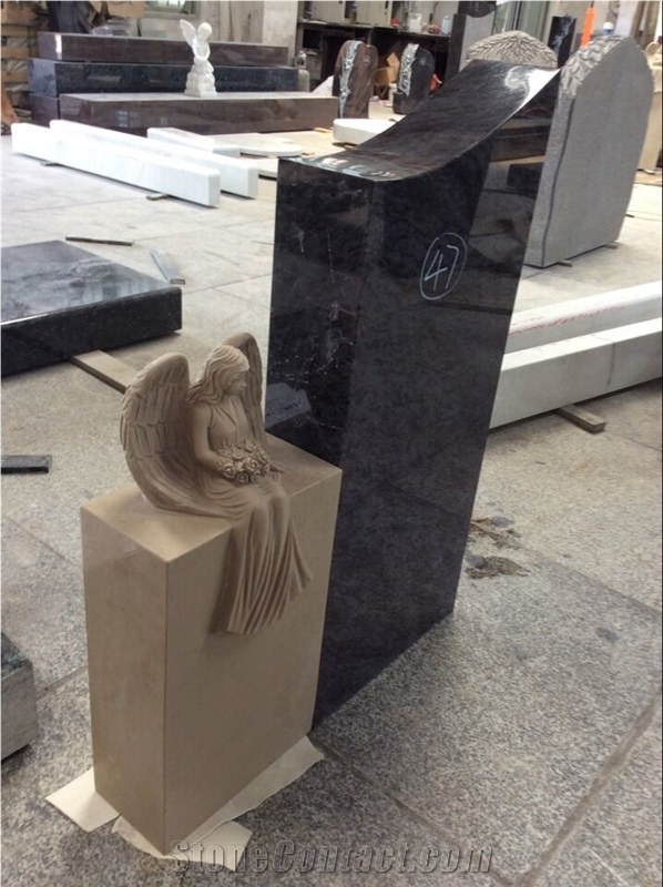 Beautifullycarved Tombstone Ocean Beige Headstone Gravestone