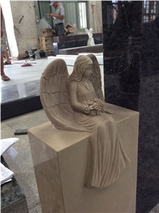 Beautifullycarved Tombstone Ocean Beige Headstone Gravestone