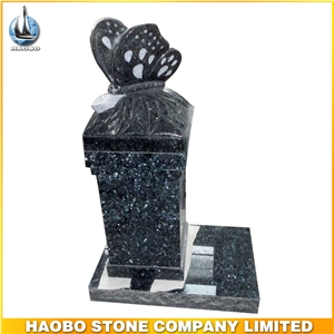 Blue Pearl Butterfly Tombstone Designs Engraved Headstones