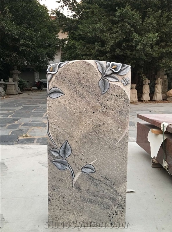 Carving Headstone Flower Carving Headstone Western Style Headstone
