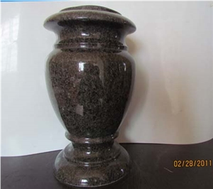 China Factory Barre Grey Granite Round Vase for Monuments,Cemetery Accessories
