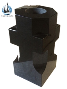 China Factory Shanxi Black Granite, Absolute Black Stone Vases, Lamps for Tombstone and Monuments