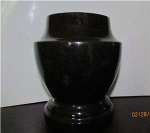 China Factory Shanxi Black Granite, Absolute Black Stone Vases, Lamps for Tombstone and Monuments