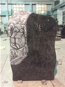 China High Quality Good Service Custom Wholesale Price Unique Haobo Natural Stone Chinese Quarry Orion Granite Carving Headstone Designs for Cemetery