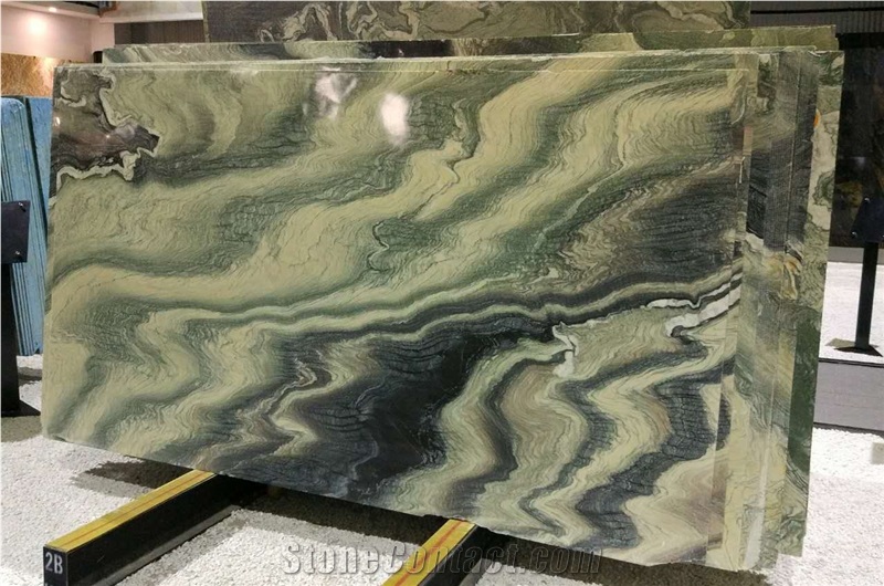 Chinese Factory Own Quarry Landscape Purple Marble Slabs, Landscape Green Marble Flooring Tiles and Wall Claddings for Building Projects