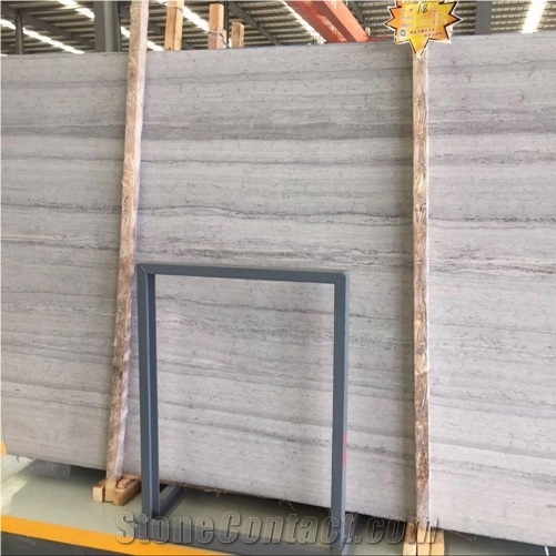 Customized Cut to Size China Cheap 1.8cm Blue Wood Marble Slab with Straight Vein
