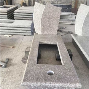 Good Price Customized Large Brown Granite Bench Gravestone Slab