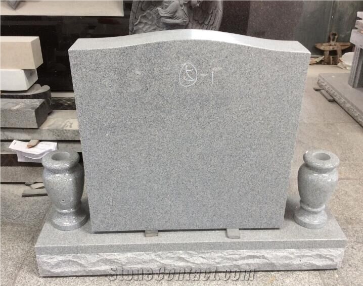 Grey Granite Upright Marker Monuments, Serp Top Slant Die