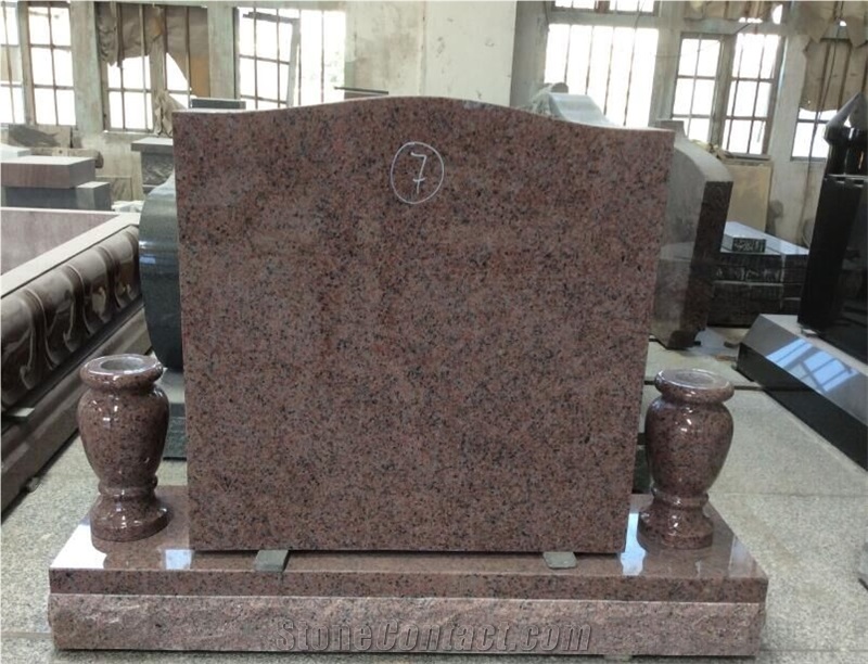Grey Granite Upright Marker Monuments, Serp Top Slant Die