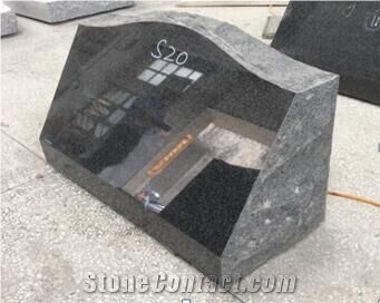 Grey Granite Upright Marker Monuments, Serp Top Slant Die