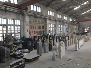 Grey Granite Upright Marker Monuments, Serp Top Slant Die