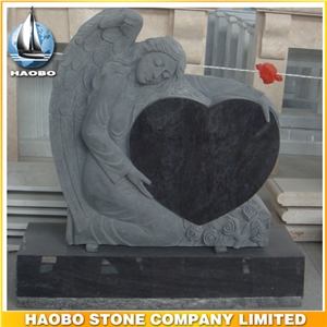 Headstone Bahama Blue Angel Sculpture Etching Tombstone Monument Single Double Granite Marble Natural Marker Stone Gravestone Polished Blocks Basalt