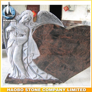 Headstone Multicolor Redangel Sculpture Etching Tombstone Monument Single Double Granite Marble Natural Marker Stone Gravestone Polished Blocks Basalt