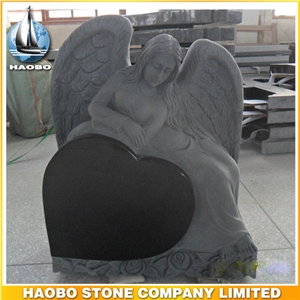 Headstone Shanxi Black Angel Sculpture Etching Tombstone Monument Single Double Granite Marble Natural Marker Stone Gravestone Polished Blocks Basalt
