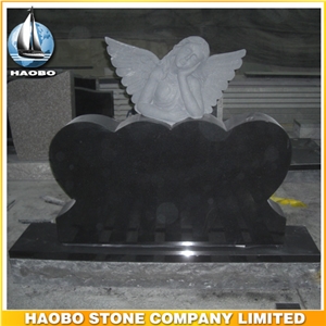 Headstone Shanxi Black Angel Sculpture Etching Tombstone Monument Single Double Granite Marble Natural Marker Stone