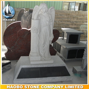 Headstone Shanxi Black Angel Sculpture Etching Tombstone Monument Single Double Granite Marble Natural Marker Stone
