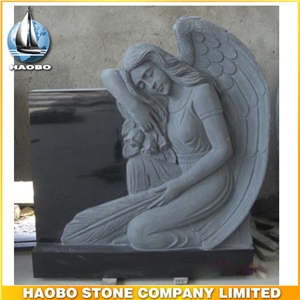 Headstone Shanxi Black Angel Sculpture Etching Tombstone Monument Single Double Granite Marble Natural Marker Stone Headstone Shanxi Black Angel Sculpture Etching Tombstone Monument Single Double Granite Marble Natural Marker Stone