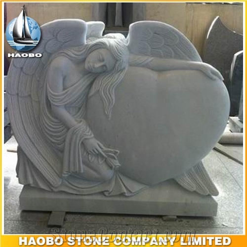 Headstone White Marble Angel Sculpture Etching Tombstone Monument Single Double Granite Marble Natural Marker Stone Gravestone Polished Blocks Basalt