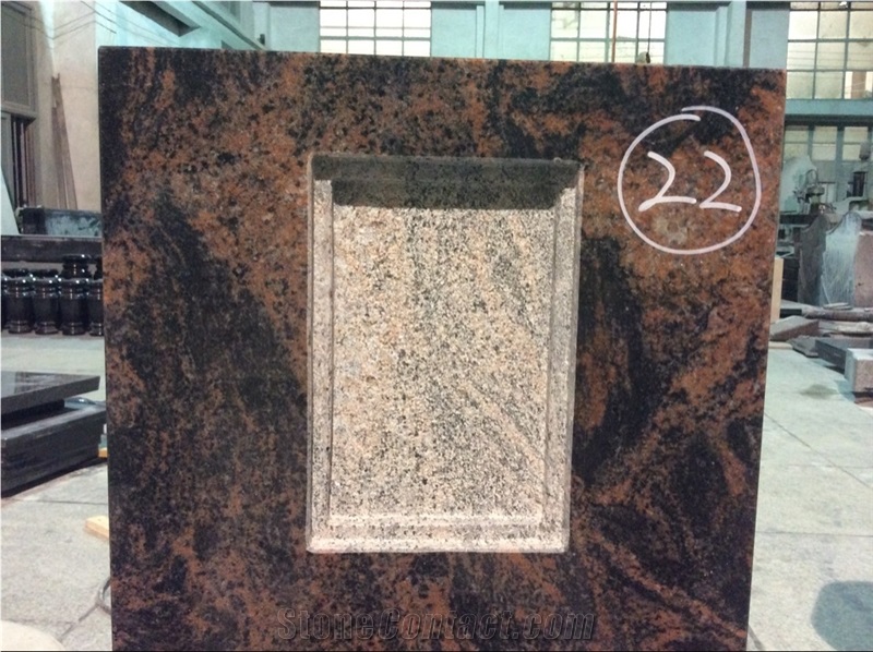 High Quality Good Price Natural Quarry Stone Customized Size Haobo China Factory Beautiful Carved Aurora Granit Headstone Designs for Sale
