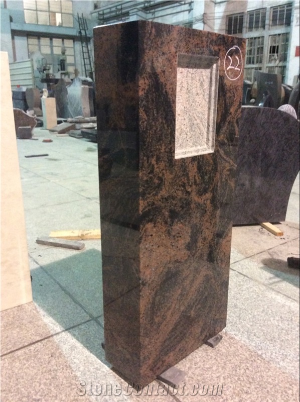 High Quality Good Price Natural Quarry Stone Customized Size Haobo China Factory Beautiful Carved Aurora Granit Headstone Designs for Sale