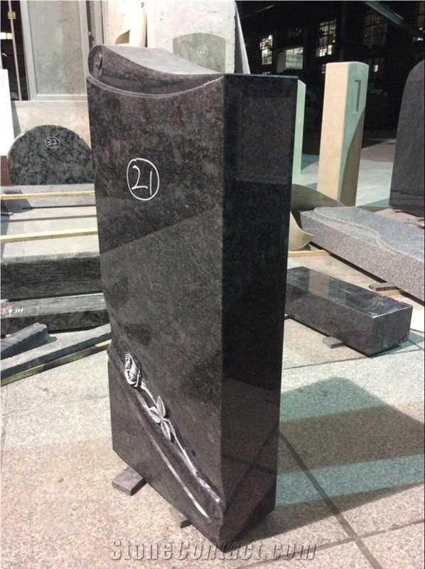High Quality Good Price Natural Quarry Stone Customized Size Haobo China Factory Beautiful Carved Orion Granit Headstone Designs for Sale