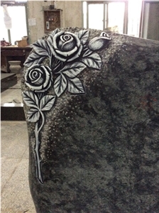 High Quality Good Service Custom Wholesale Price Unique Haobo Natural Stone Chinese Quarry Olive Green Granite Carving Headstone Designs for Cemetery