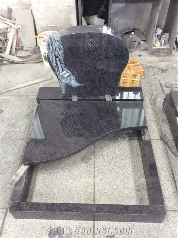 High Quality Good Service Custom Wholesale Price Unique Haobo Natural Stone Chinese Quarry Orion Granite Carving Headstone Designs for Cemetery