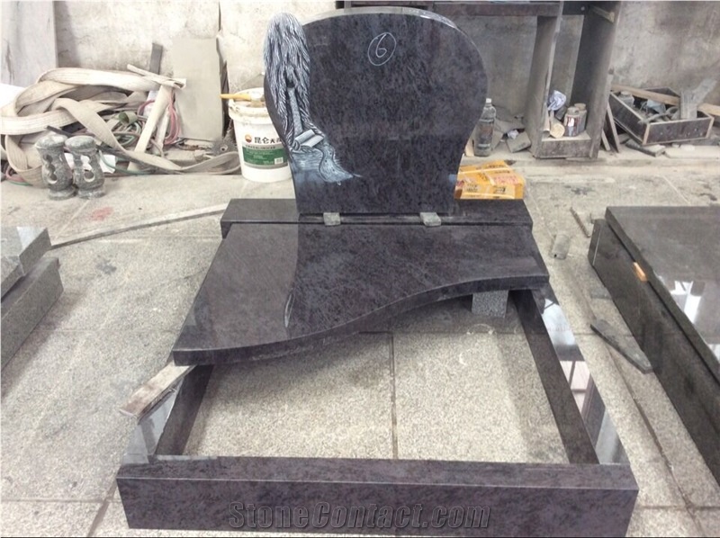 High Quality Good Service Custom Wholesale Price Unique Haobo Natural Stone Chinese Quarry Orion Granite Carving Headstone Designs for Cemetery