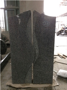High Quality Good Service Custom Wholesale Price Unique Haobo Natural Stone Chinese Quarry Sky Blue Granite Carving Headstone Design for Cemetery