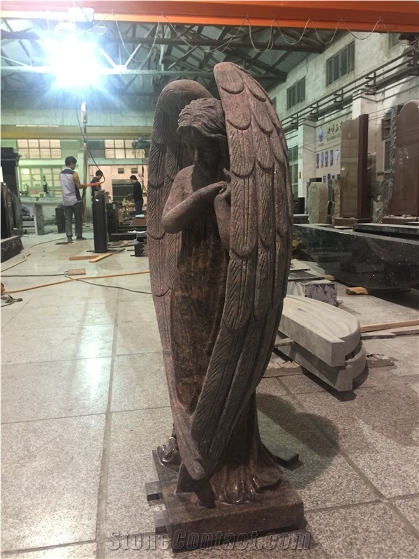 High Quality Good Service Wholesale Price Unique Haobo Natural Stone Chinese Quarry Orion Granite Carving Himalaya Headstone Designs for Cemetery