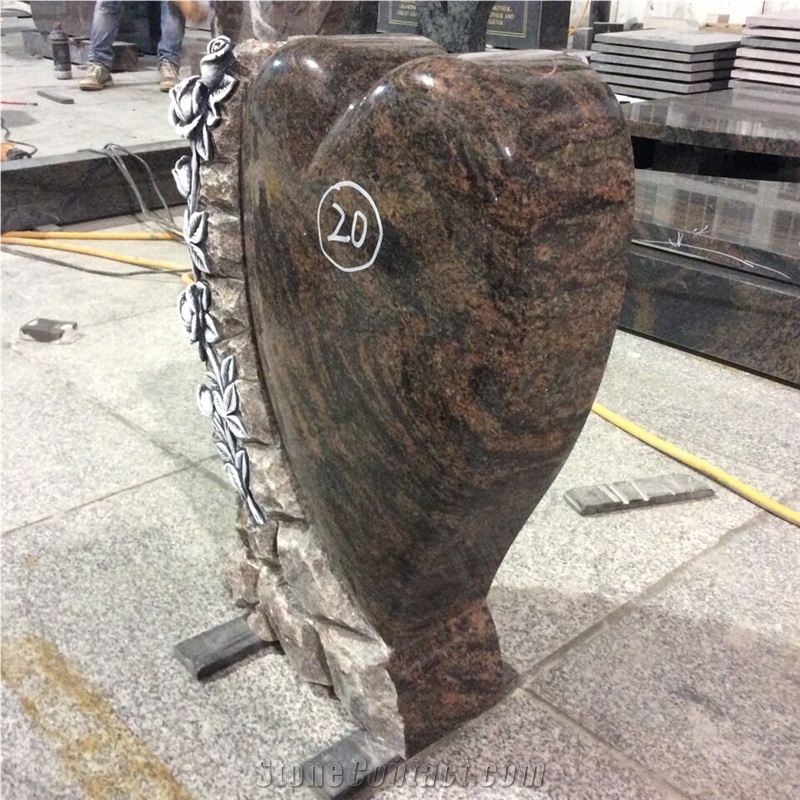 Natural Stone Aurora Granit Quarry Carving Headstone