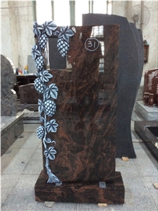 Natural Stone Quarry Aurora Granite Carving Headstone