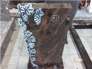 Natural Stone Quarry Aurora Granite Carving Headstone