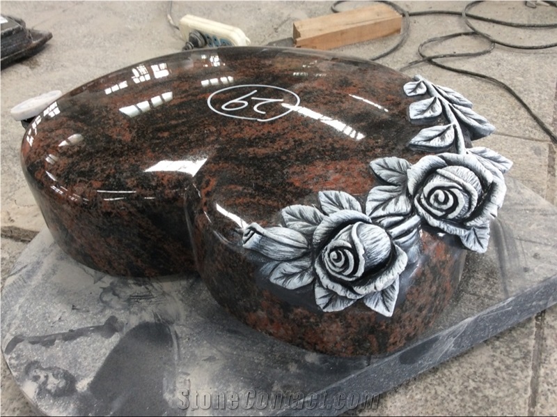 New High Quality Good Service Custom Wholesale Price Unique Haobo Natural Stone Chinese Quarry Aurora Granite Carving Headstone Design for Cemetery