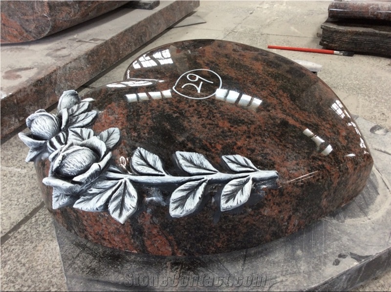 New High Quality Good Service Custom Wholesale Price Unique Haobo Natural Stone Chinese Quarry Aurora Granite Carving Headstone Design for Cemetery
