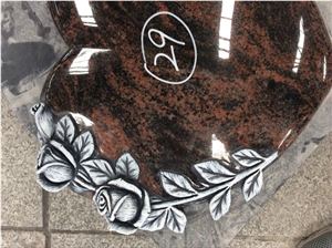 New High Quality Good Service Custom Wholesale Price Unique Haobo Natural Stone Chinese Quarry Aurora Granite Carving Headstone Design for Cemetery