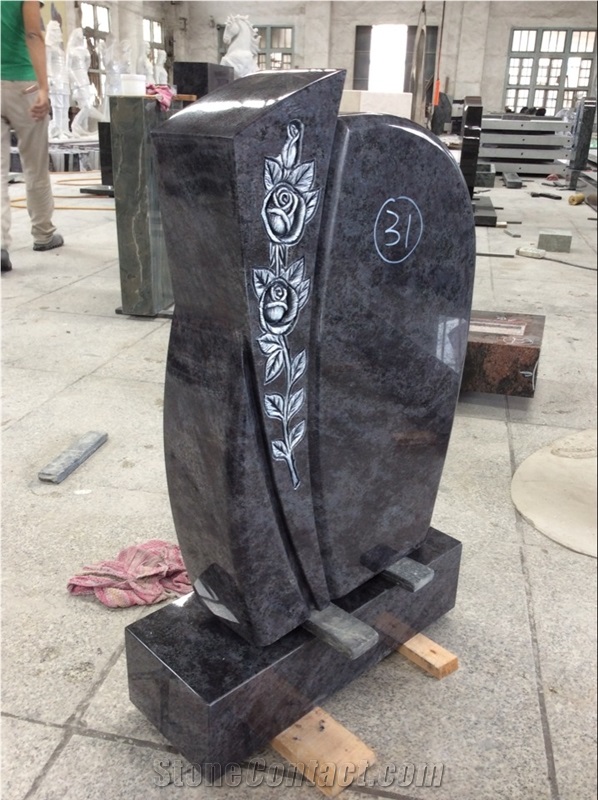 New High Quality Good Service Custom Wholesale Price Unique Haobo Natural Stone Chinese Quarry Orion Granite Carving Headstone Design for Cemetery