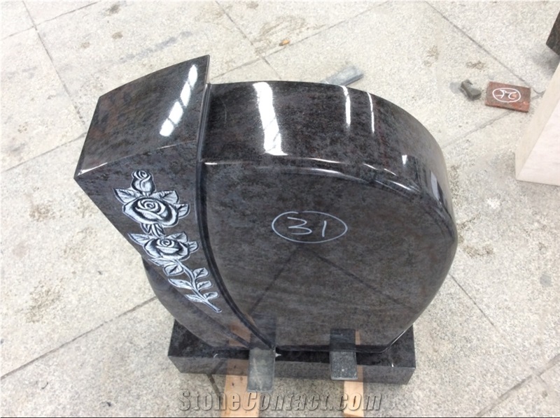 New High Quality Good Service Custom Wholesale Price Unique Haobo Natural Stone Chinese Quarry Orion Granite Carving Headstone Design for Cemetery