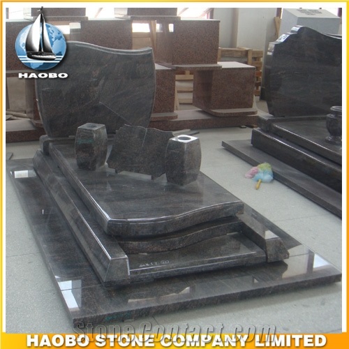 Polished Natural Stone Quarry Manufactory Blue Bleu Granite Western Style Monuments Heart Tombstones,Gravestone,Single or Double Headstone